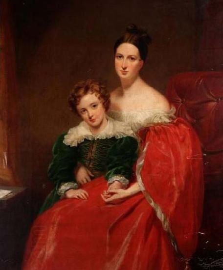 George Hayter Robert Lawrence Pemberton of Bainbridge House with his mother oil painting picture